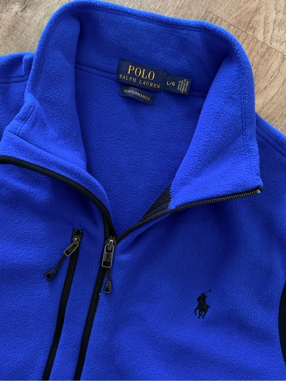 Polo by Ralph Lauren Men's Cobalt Blue Fleece Vest